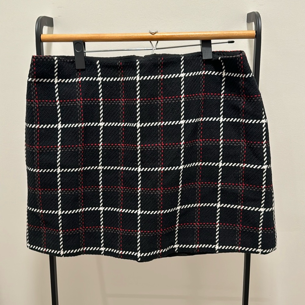 Plaid Tweed Style Mini Skirt